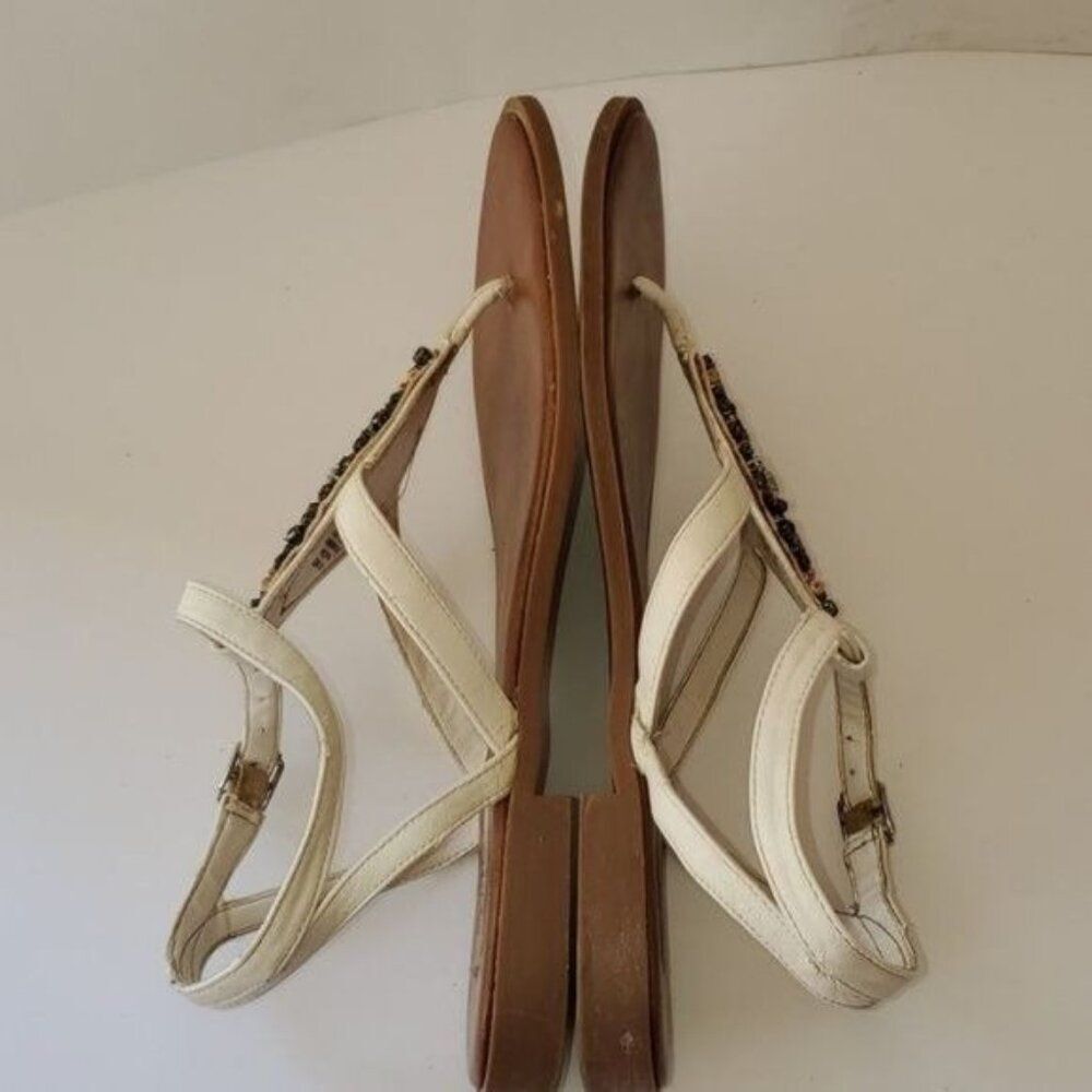 Simply Vera Wang Sandals Shoes White Flat Woman's WOMEN'S Size 10 - Picture 7 of 13
